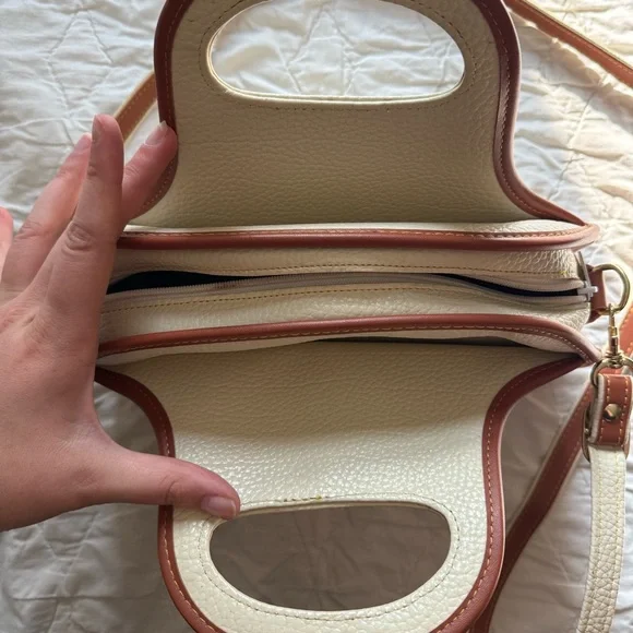 Carina INTL Inc Cream and Orange Waterproof Leather Crossbody Purse - Picture 8 of 9